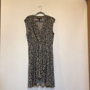 BCBG Maxazria Blue Leopard Print Dress